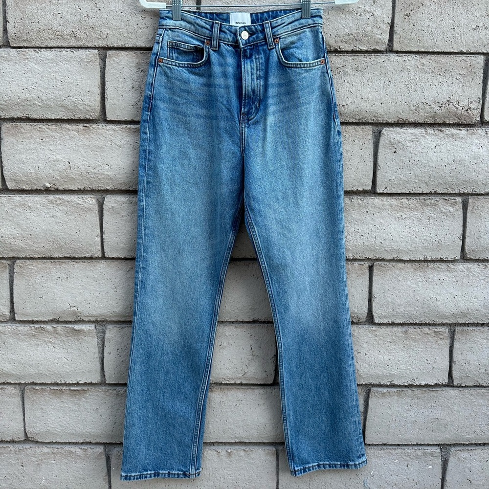 Reformation Light Blue Straight Leg Jeans